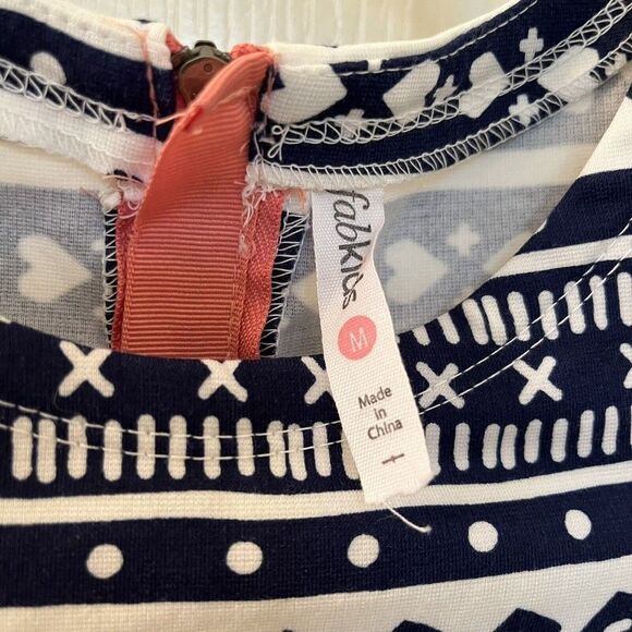 Fabkids Blue and White Nordic Print Skater Dress Girls Size Medium 8 NWT - Picture 6 of 10